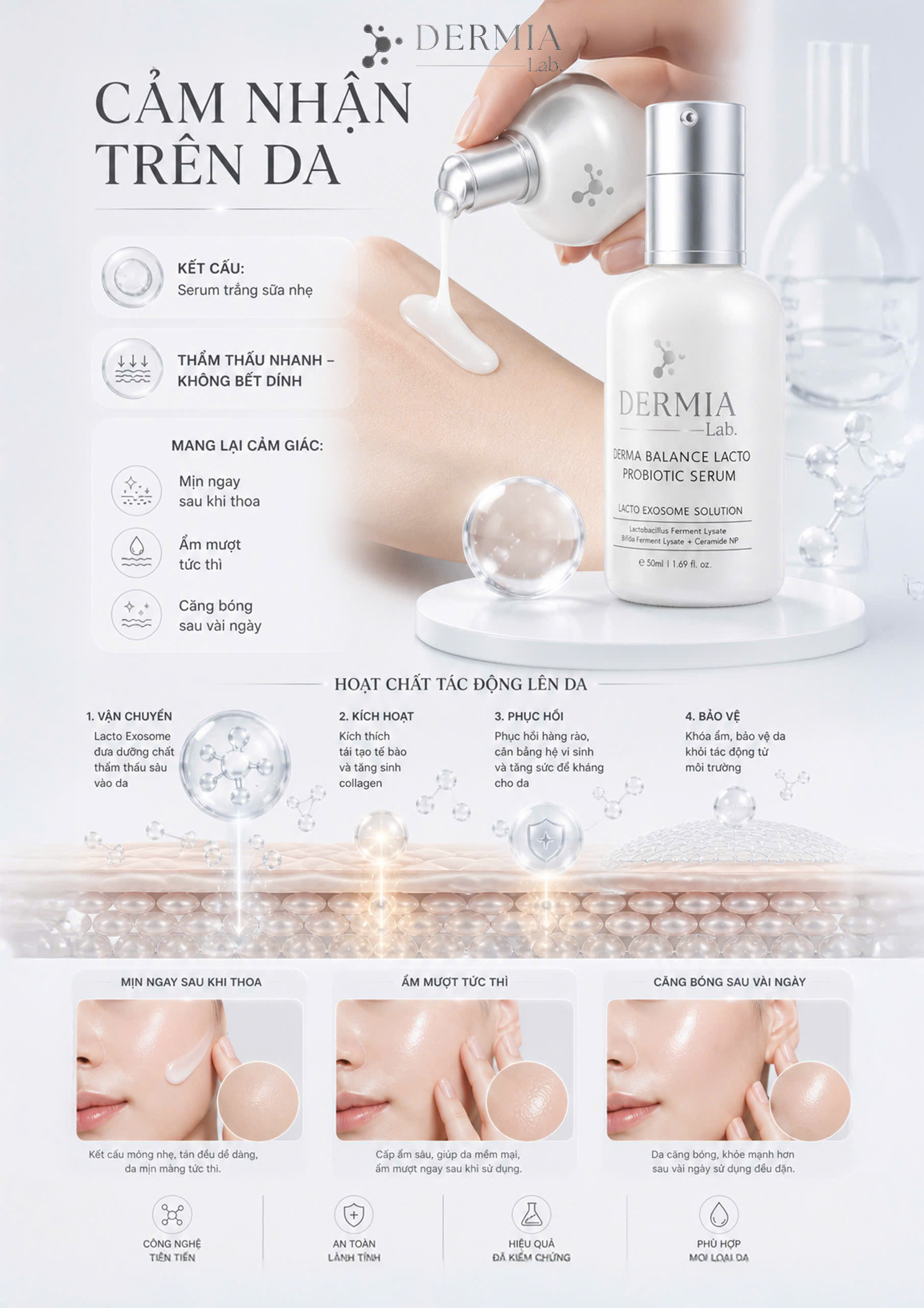 Serum Tái Sinh & Cân Bằng Hệ Vi Sinh DERMIA Lab Derma Balance Lacto Probiotic Serum - Ảnh 6