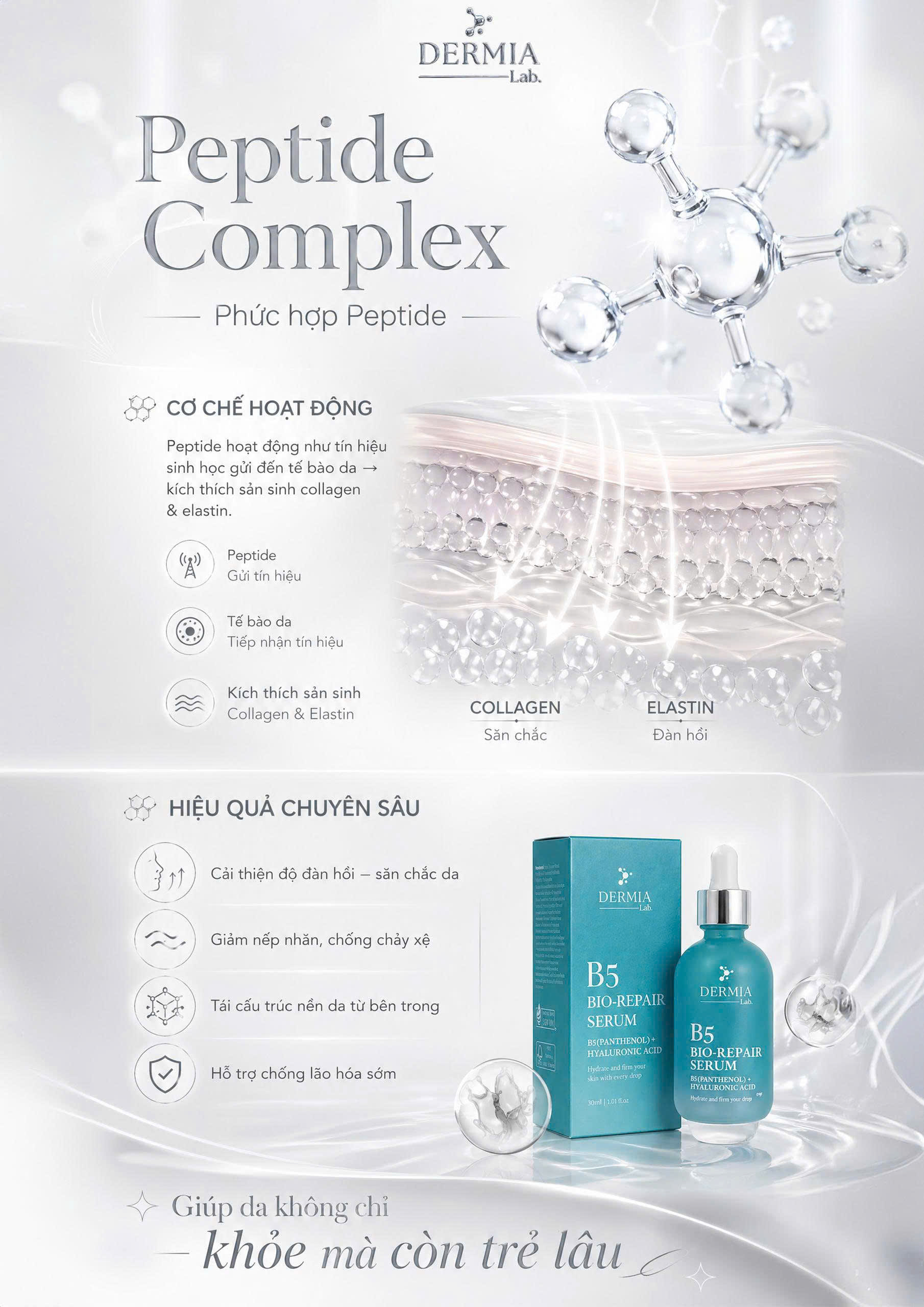 Serum Phục Hồi Da Yếu & Khóa Ẩm Đa Tầng DERMIA Lab B5 Bio-Repair Serum - Ảnh 4